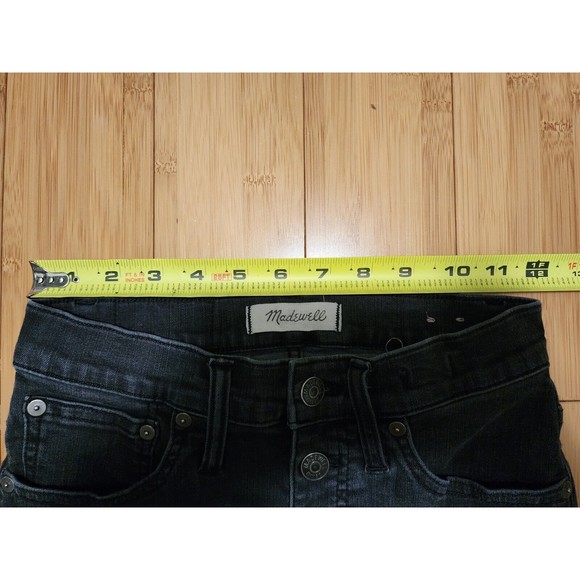 Madewell Womens Black Cali Demi Boot Distressed Button Fly Jeans G7687 Sz 24x26 - Picture 7 of 12